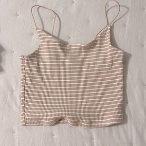 Garage Cute brown and white crop top (Brand new)